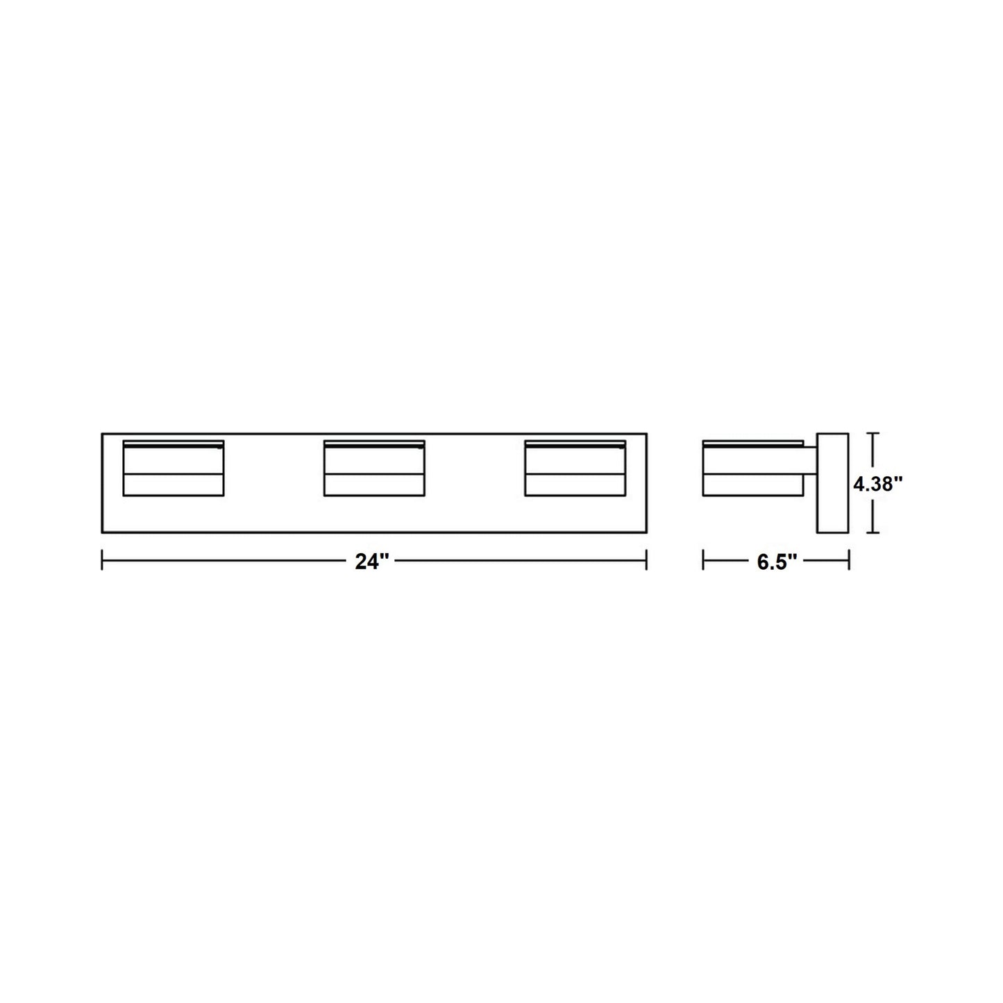 Emma LED Bath Vanity Light - line drawing.
