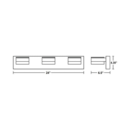 Emma LED Bath Vanity Light - line drawing.