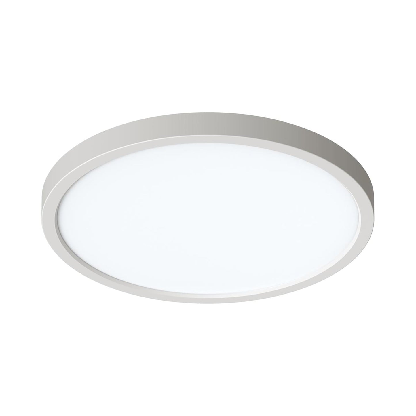 Eon LED Flush Mount Ceiling Light in Satin Nickel (14-Inch).