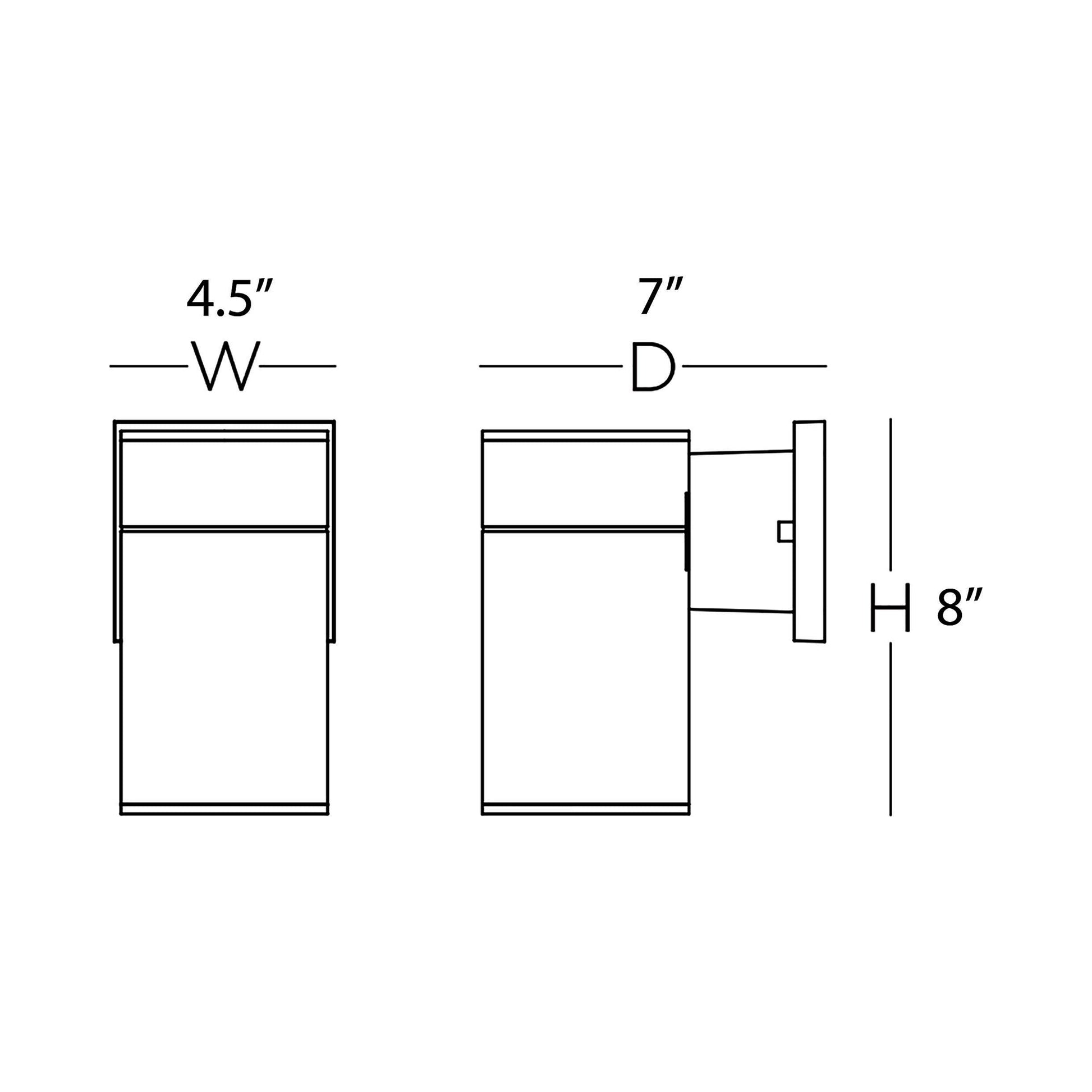 Everly Outdoor LED Wall Light - line drawing.