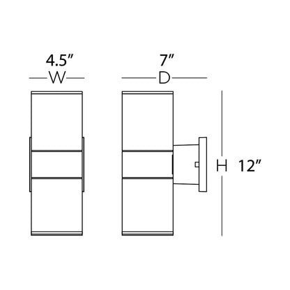 Everly Outdoor LED Wall Light - line drawing.