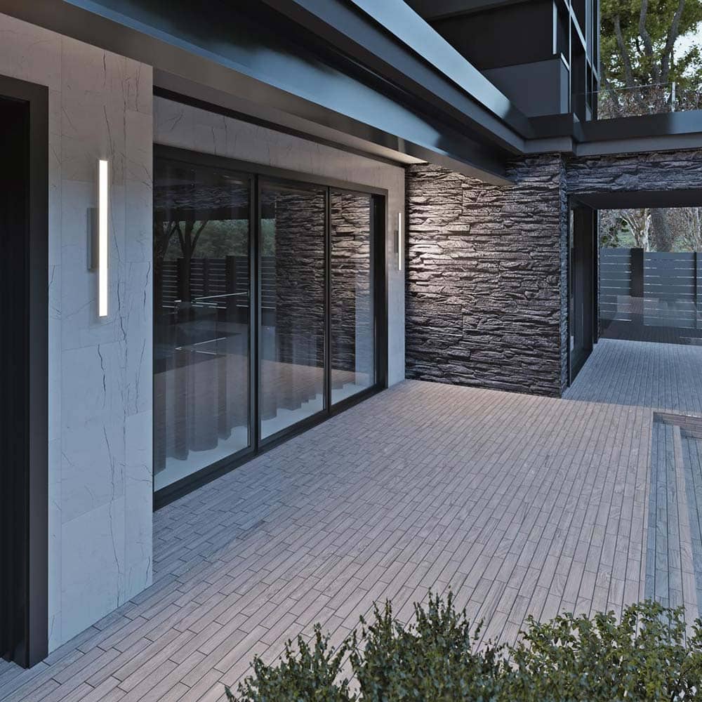 Gale Outdoor LED Wall Light in Outside Area.