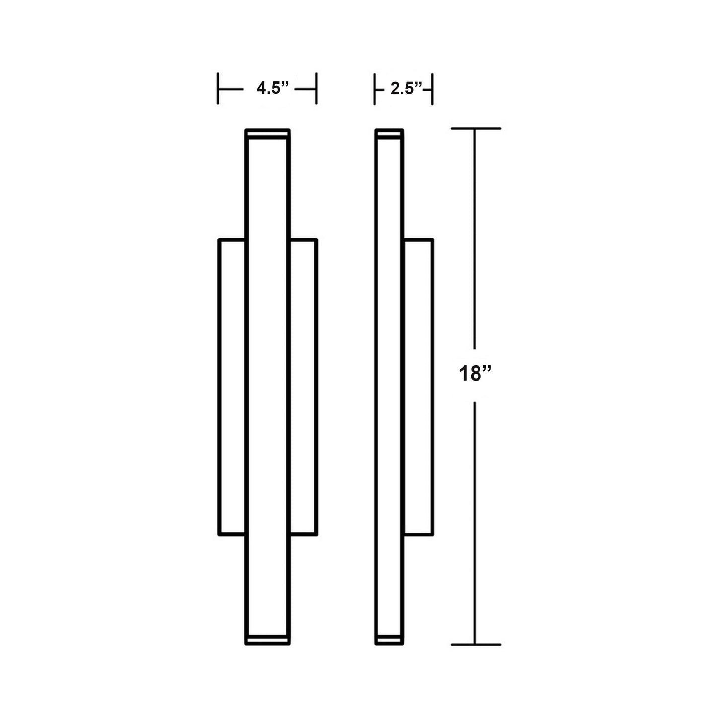 Gale Outdoor LED Wall Light - line drawing.