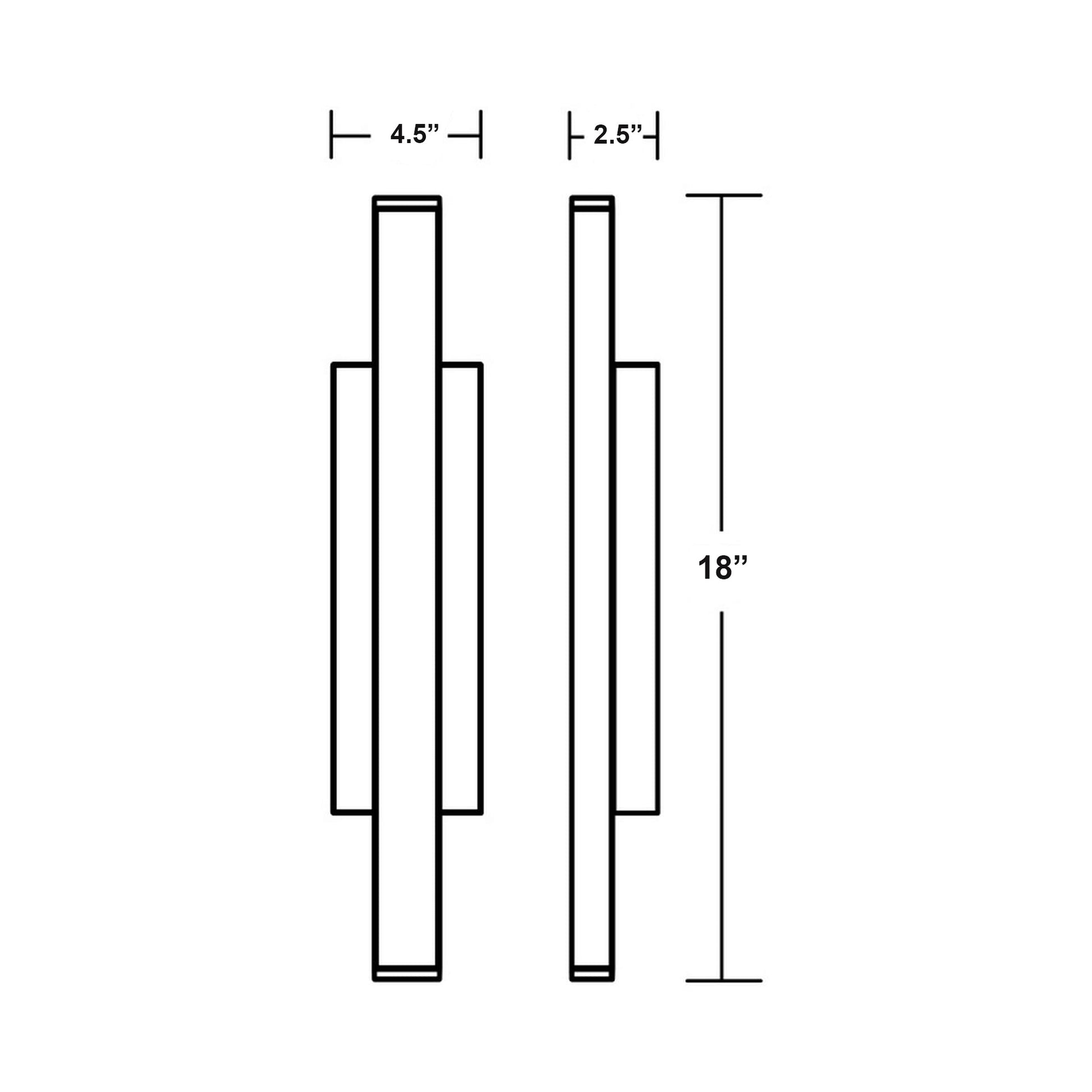 Gale Outdoor LED Wall Light - line drawing.