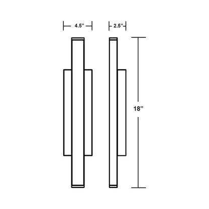 Gale Outdoor LED Wall Light - line drawing.