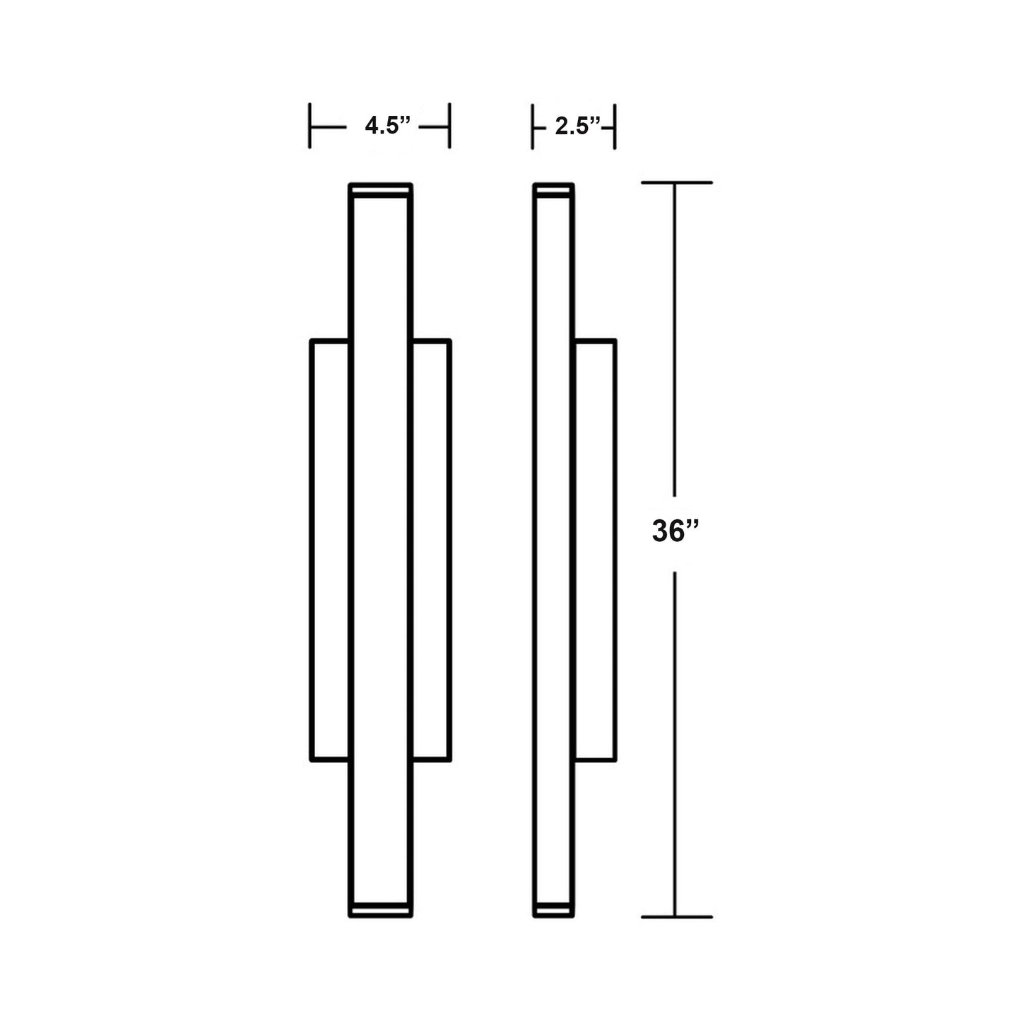 Gale Outdoor LED Wall Light - line drawing.