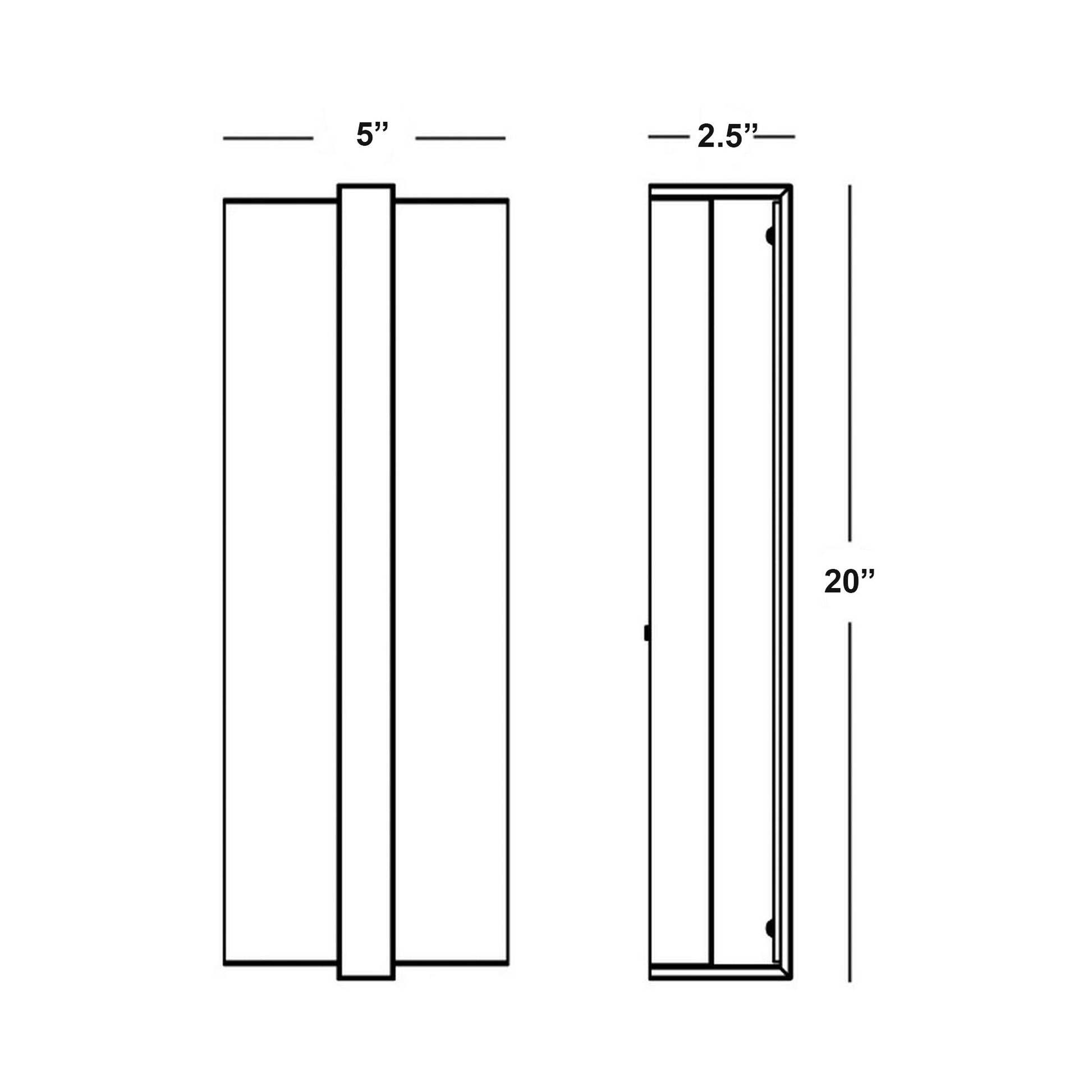 Gallery LED Wall Light - line drawing.