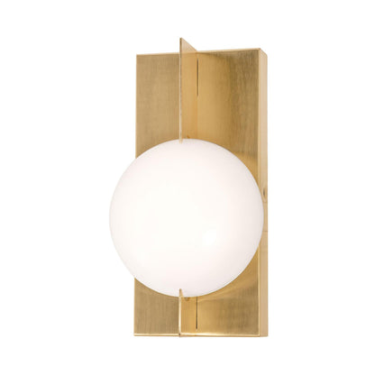 Gates LED Wall Light in Satin Brass.