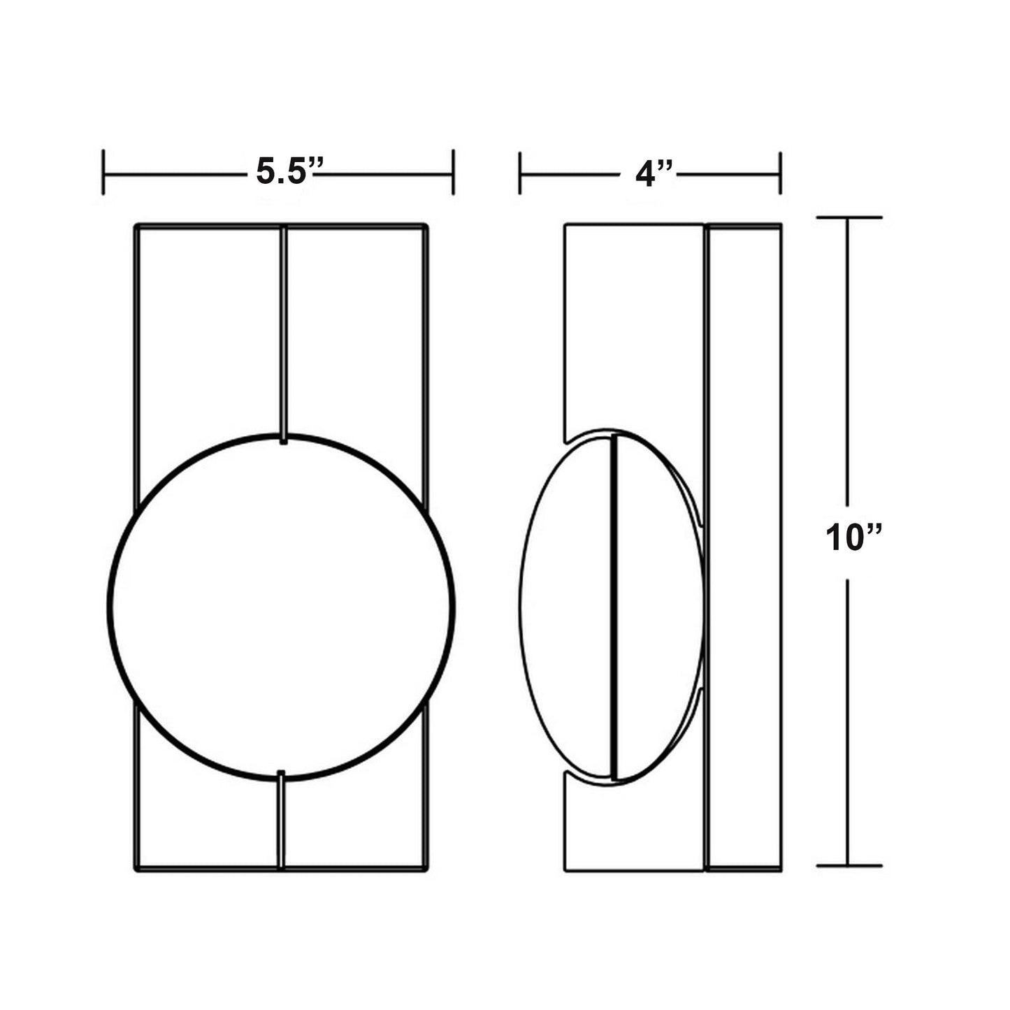 Gates LED Wall Light - line drawing.