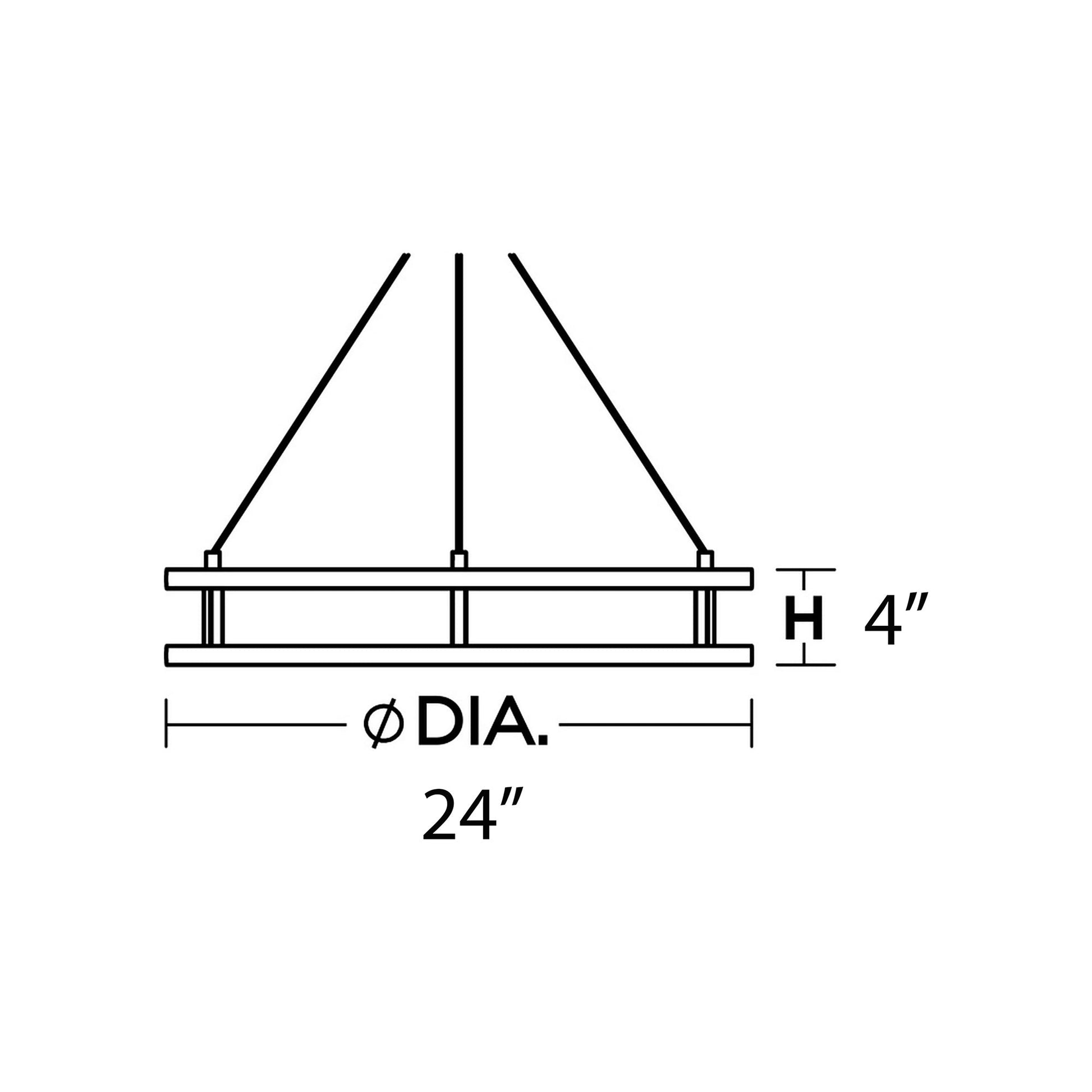 Gemini LED Pendant Light - line drawing.