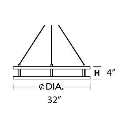 Gemini LED Pendant Light - line drawing.