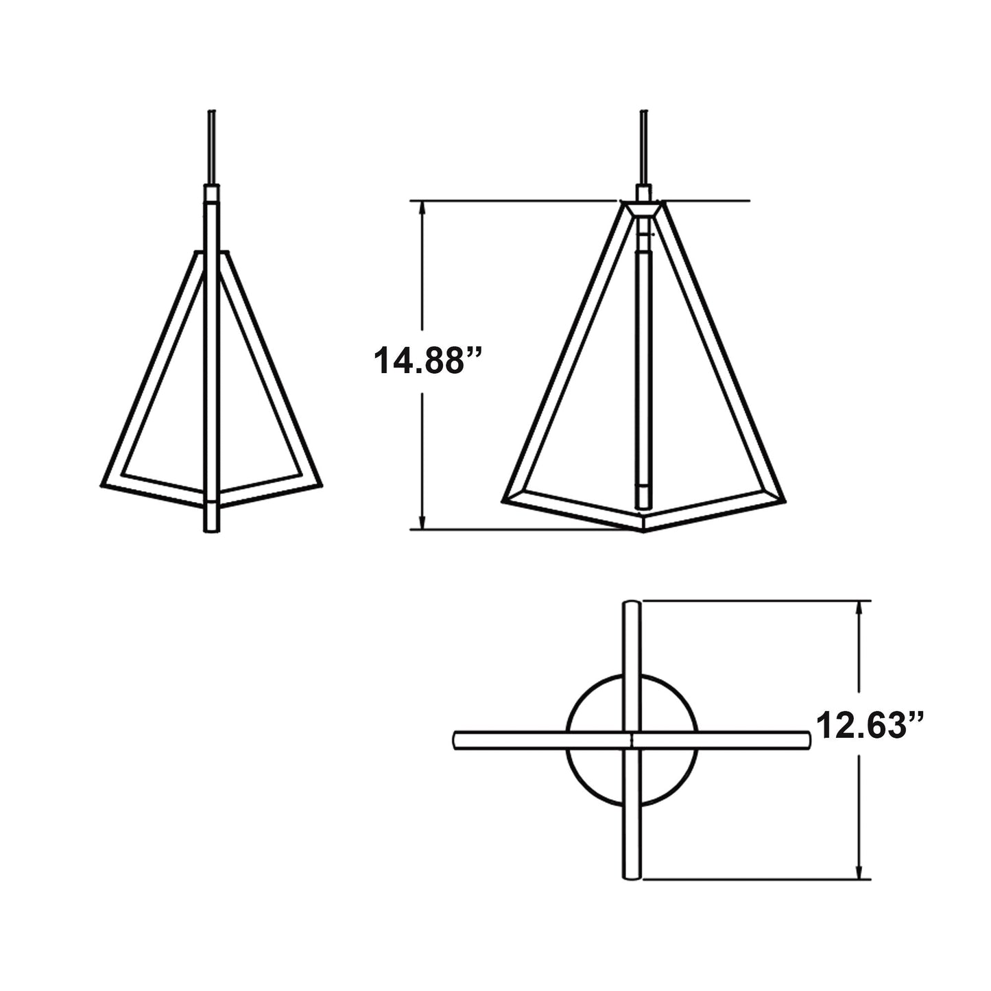 Gianna LED Mini Pendant Light - line drawing.