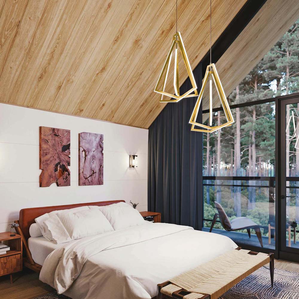 Gianna LED Pendant Light in bedroom.
