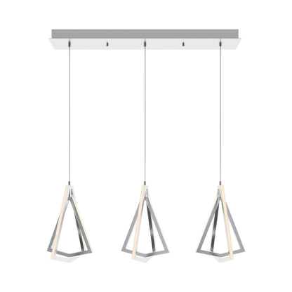 Gianna Linear LED Pendant Light in Satin Nickel.