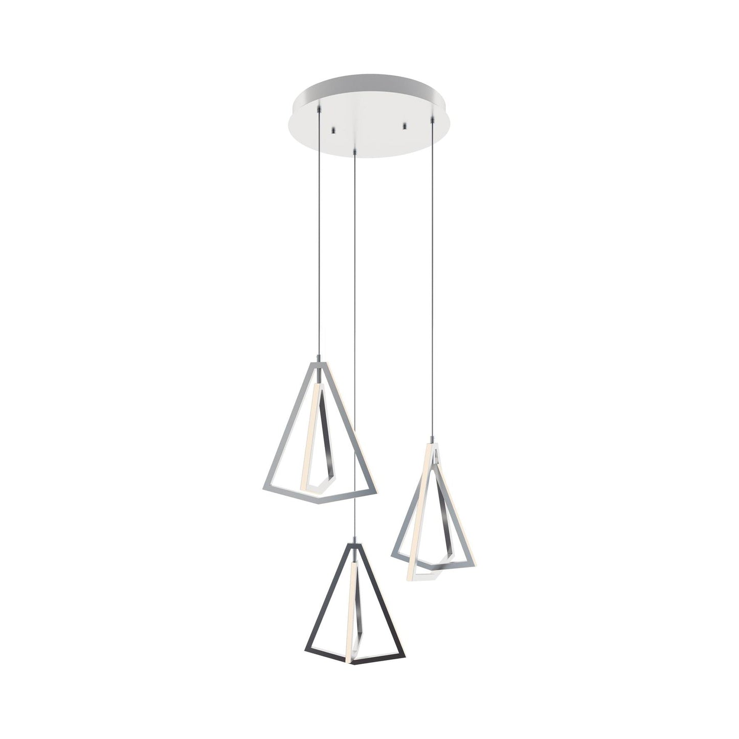 Gianna Round LED Pendant Light in Satin Nickel.