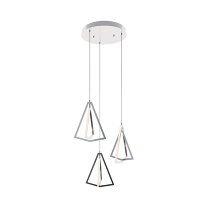 Gianna Round LED Pendant Light in Satin Nickel.