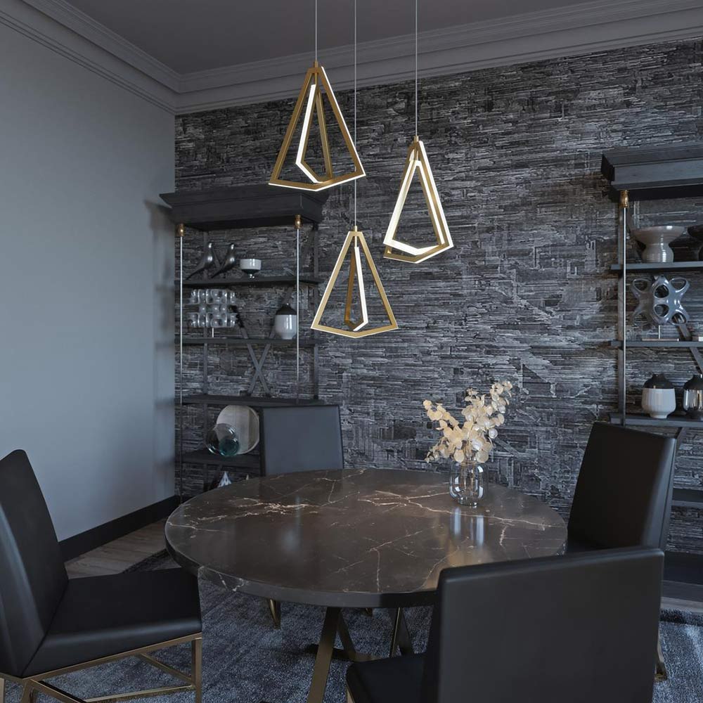 Gianna Round LED Pendant Light in dining room.