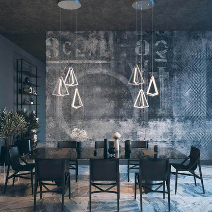 Gianna Round LED Pendant Light in dining room.
