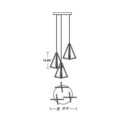Gianna Round LED Pendant Light - line drawing.