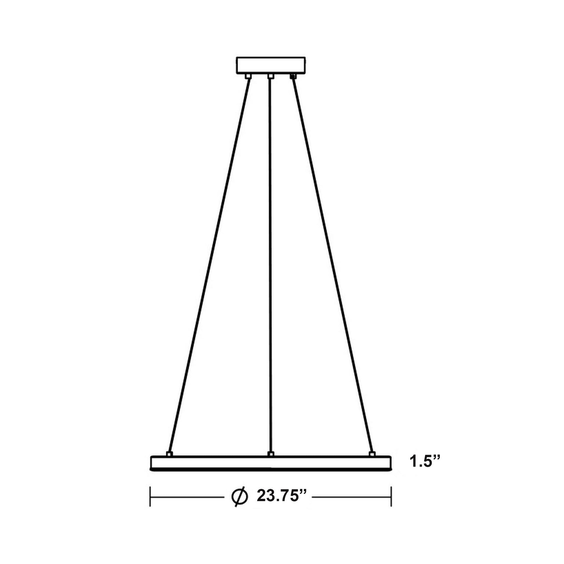 Glo LED Pendant Light - line drawing.