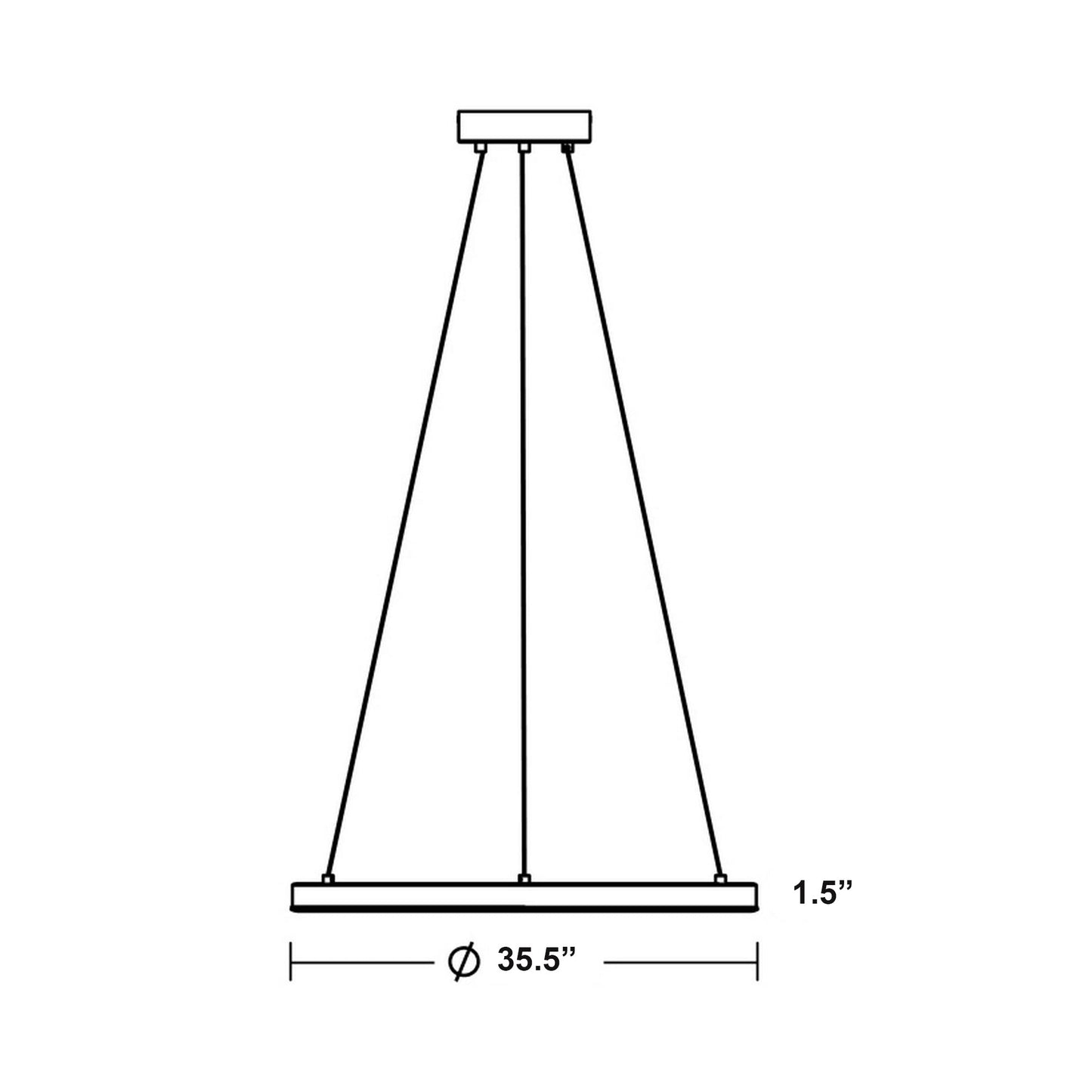 Glo LED Pendant Light - line drawing.