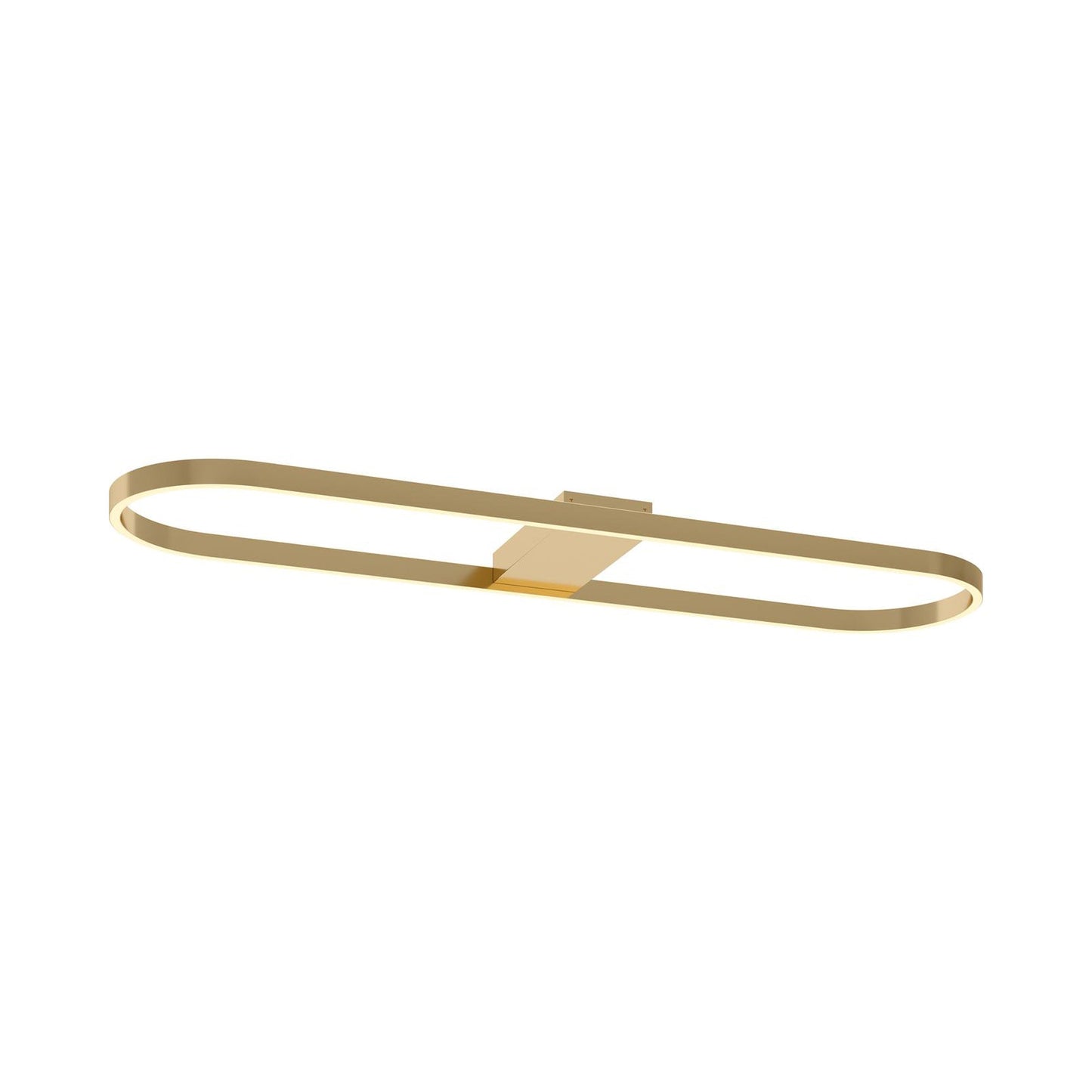 Glo Linear LED Flush Mount Ceiling Light in Satin Brass.