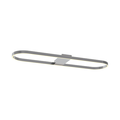 Glo Linear LED Flush Mount Ceiling Light in Satin Nickel.