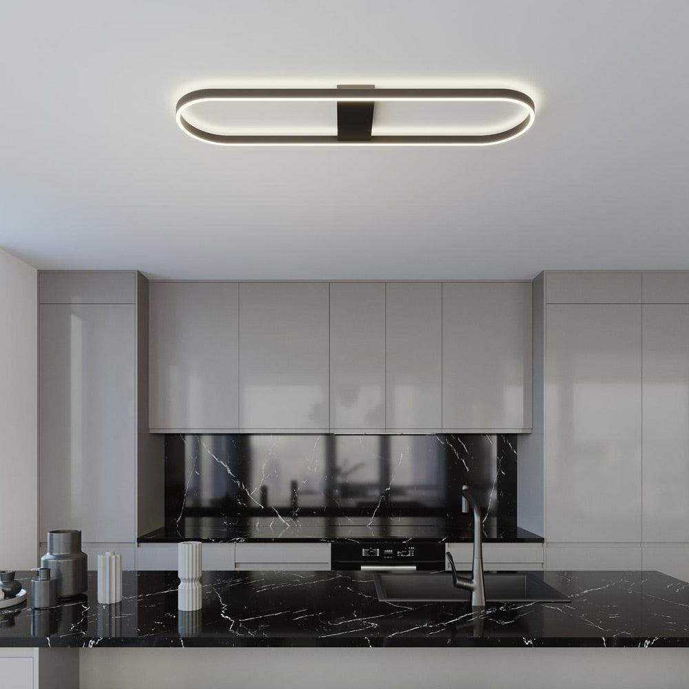 Glo Linear LED Flush Mount Ceiling Light in kitchen.