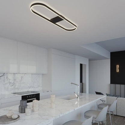 Glo Linear LED Flush Mount Ceiling Light in kitchen.