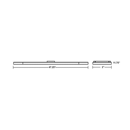 Glo Linear LED Flush Mount Ceiling Light - line drawing.