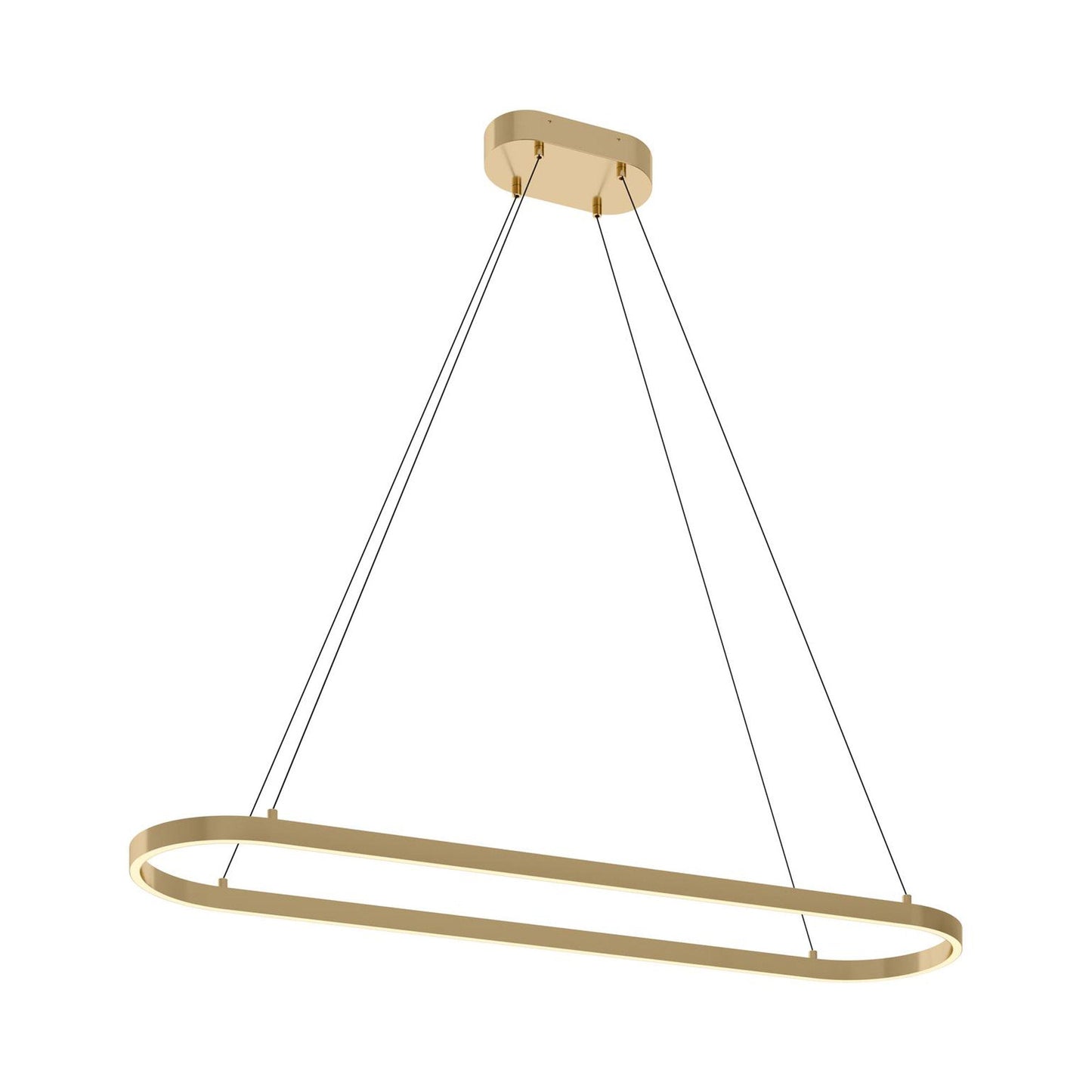 Glo Linear LED Pendant Light in Satin Brass.