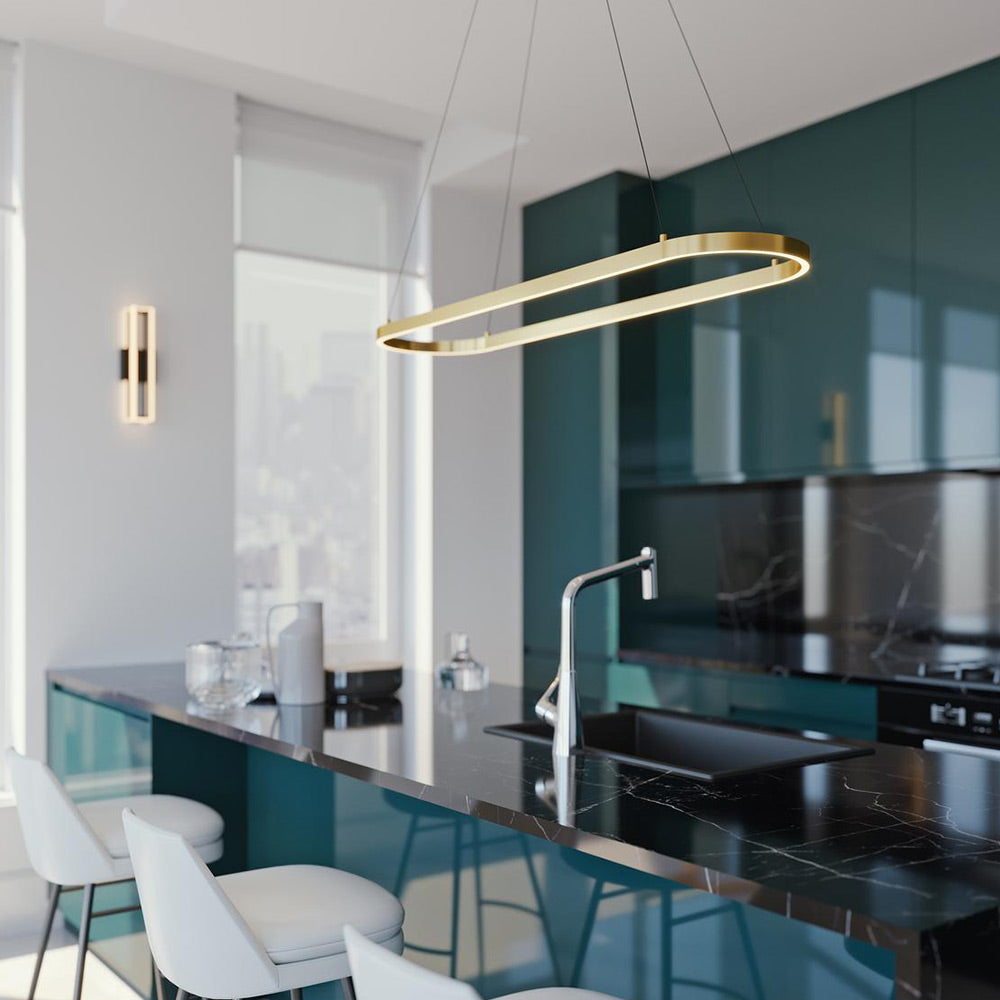 Glo Linear LED Pendant Light in dining room.
