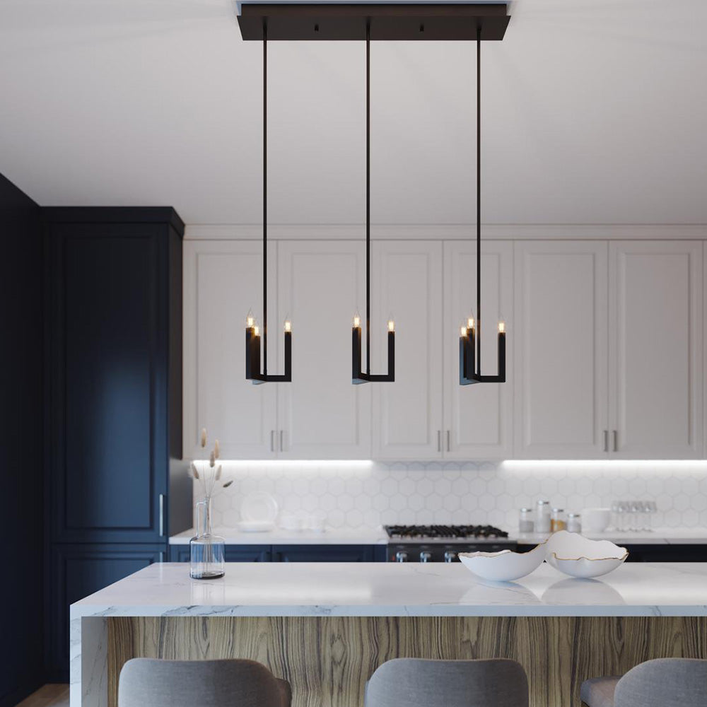 Grace Linear Pendant Light in kitchen.