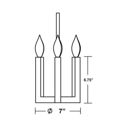 Grace Mini Pendant Light - line drawing.