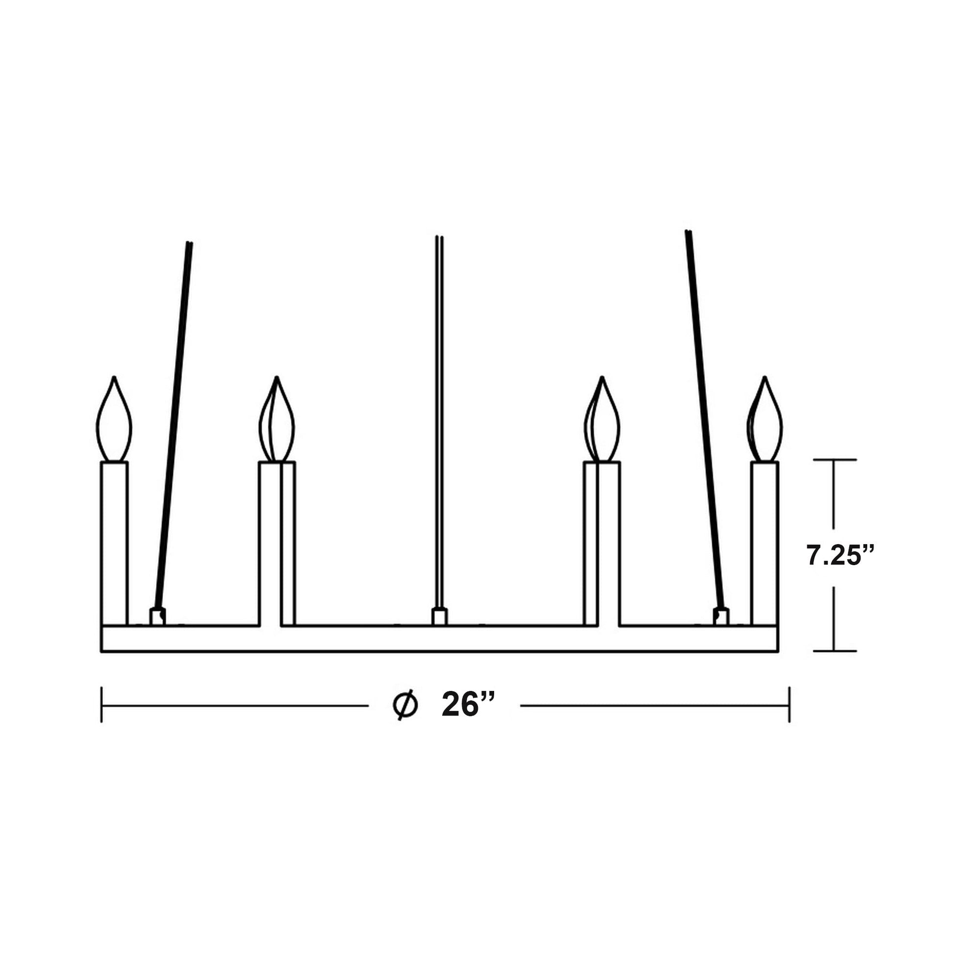 Grace Pendant Light - line drawing.
