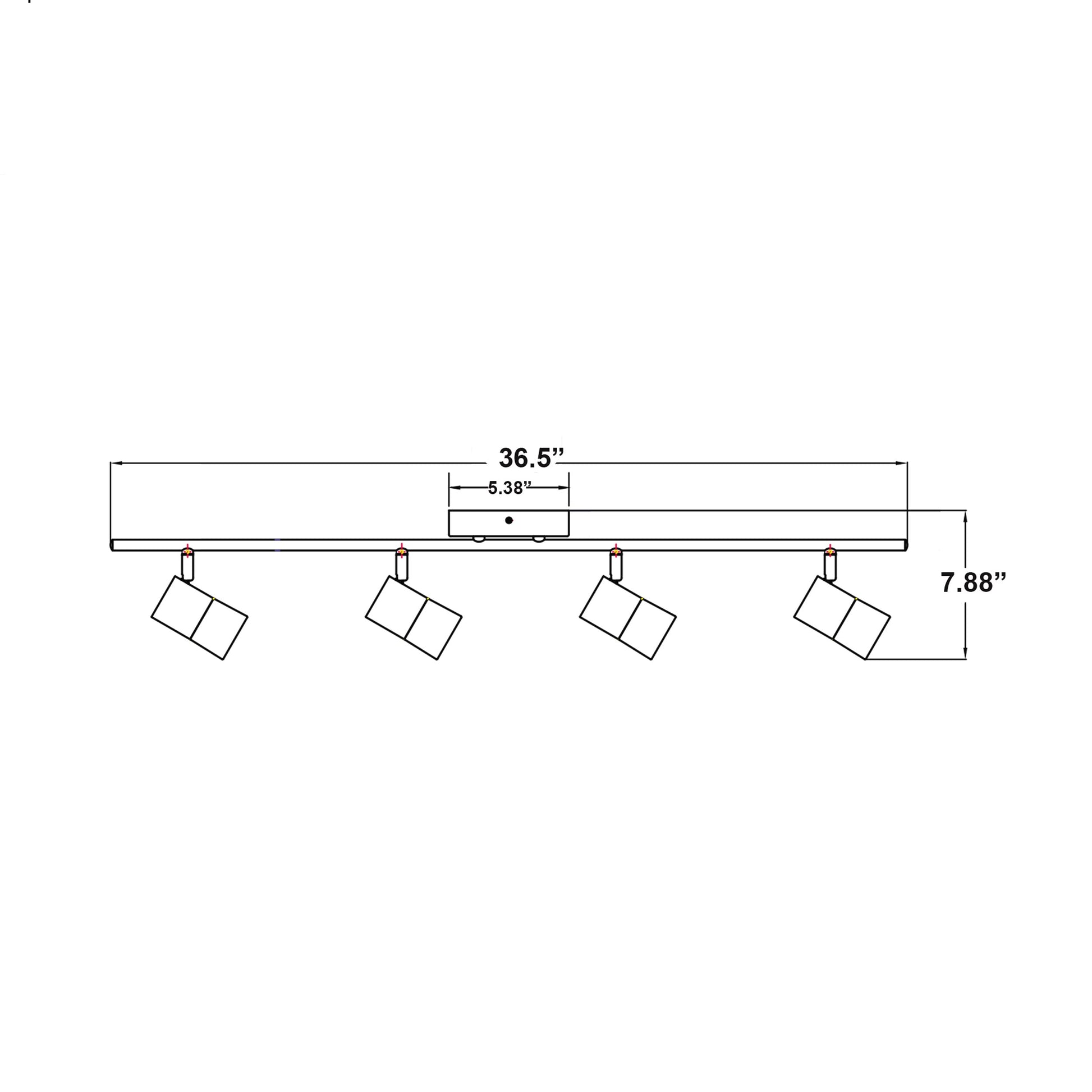 Gramercy LED Track Ceiling / Wall Light - line drawing.