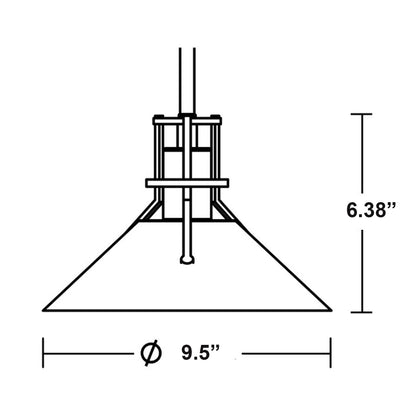 Gus Outdoor LED Pendant Light - line drawing.