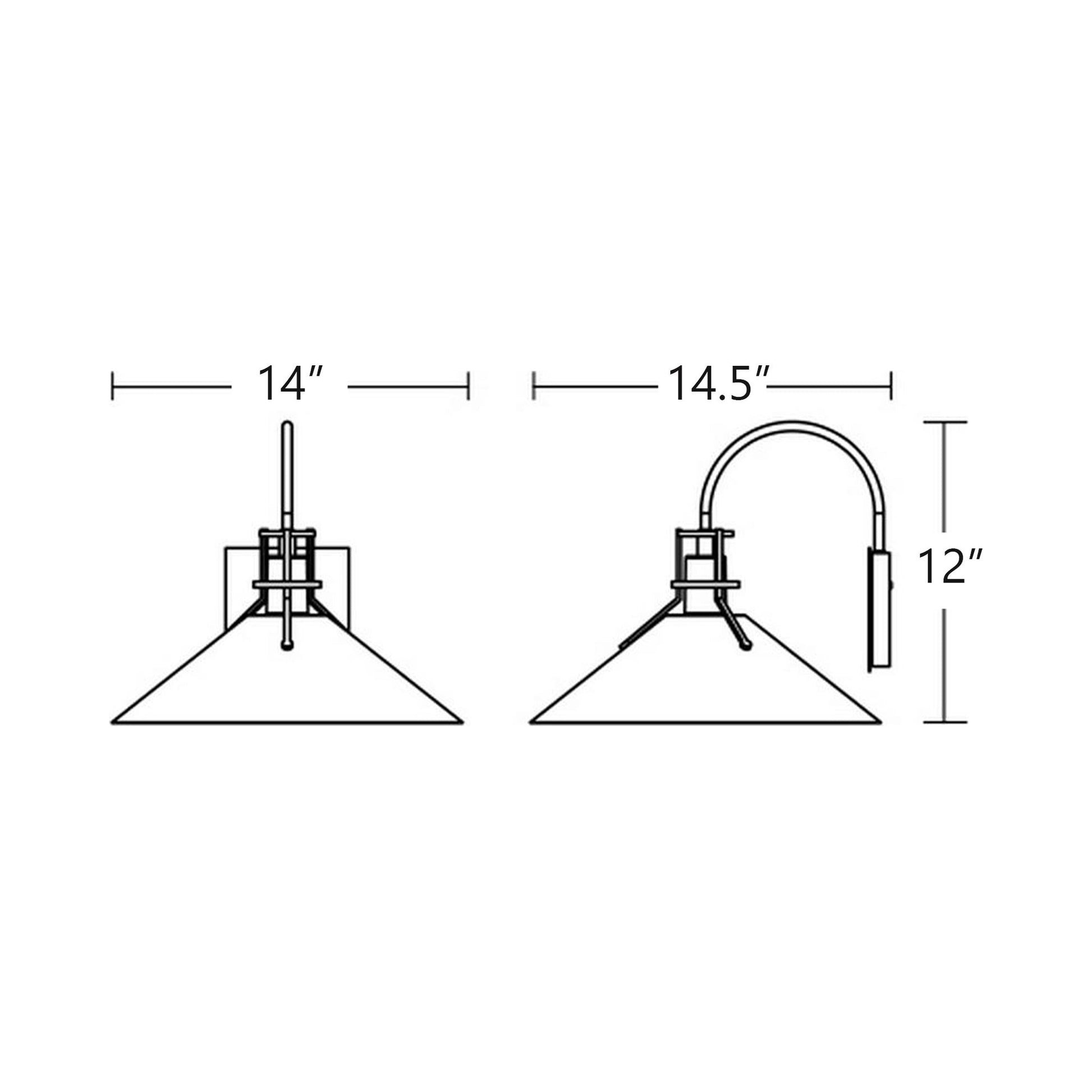 Gus Outdoor LED Wall Light - line drawing.
