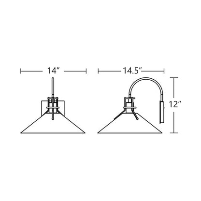 Gus Outdoor LED Wall Light - line drawing.