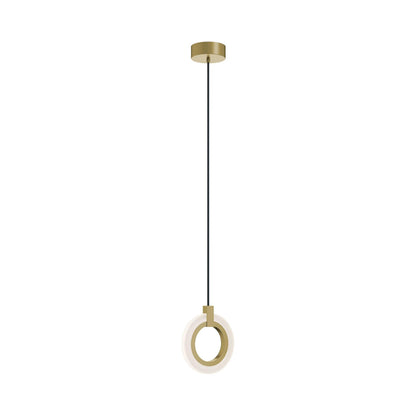 Halo LED Pendant Light in Light Antique Brass.