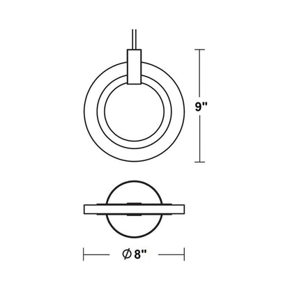 Halo LED Pendant Light - line drawing.