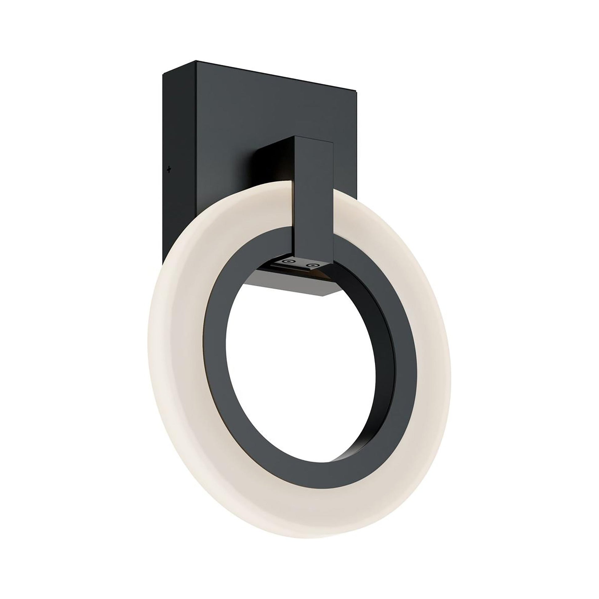 Halo LED Wall Light in Black.