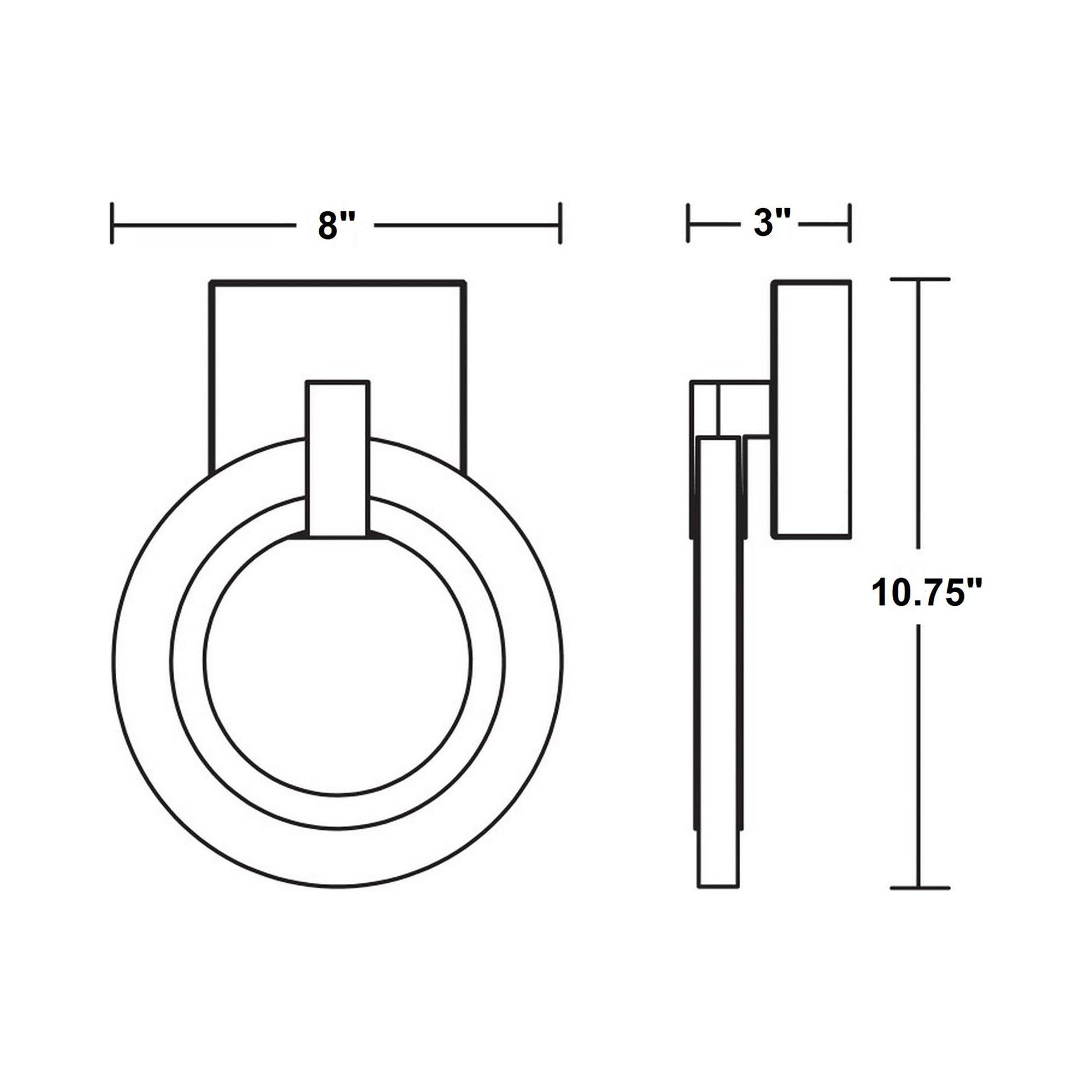 Halo LED Wall Light - line drawing.