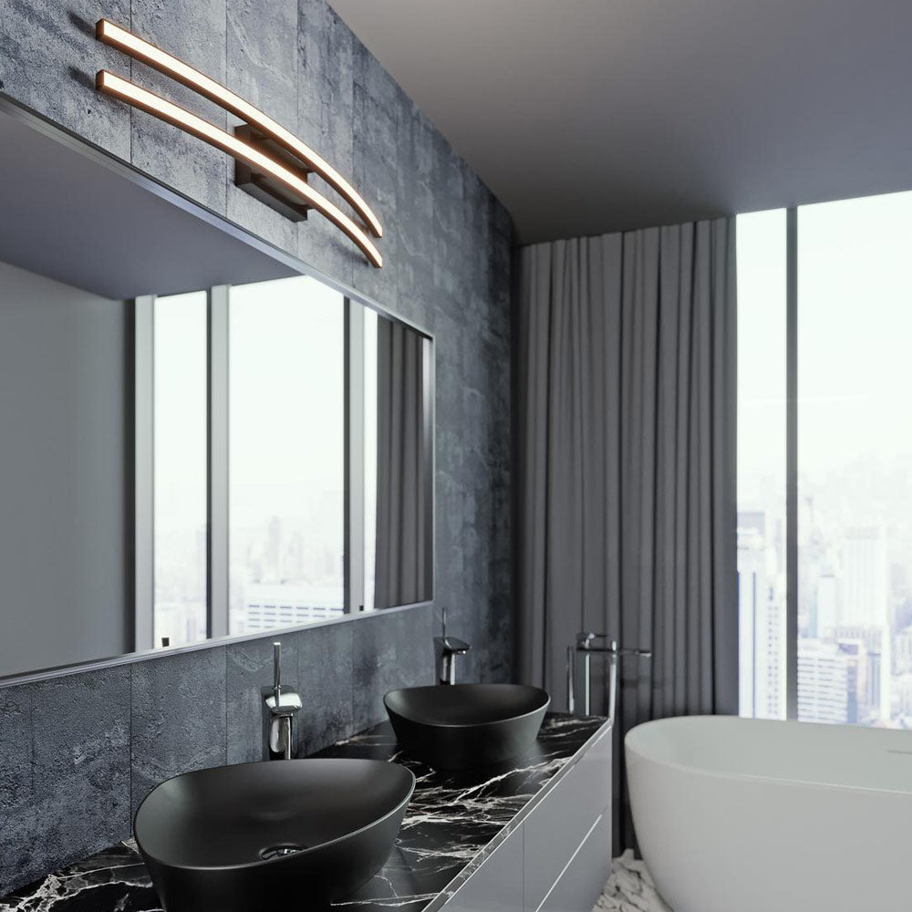 Harper LED Bath Vanity Light in bathroom.