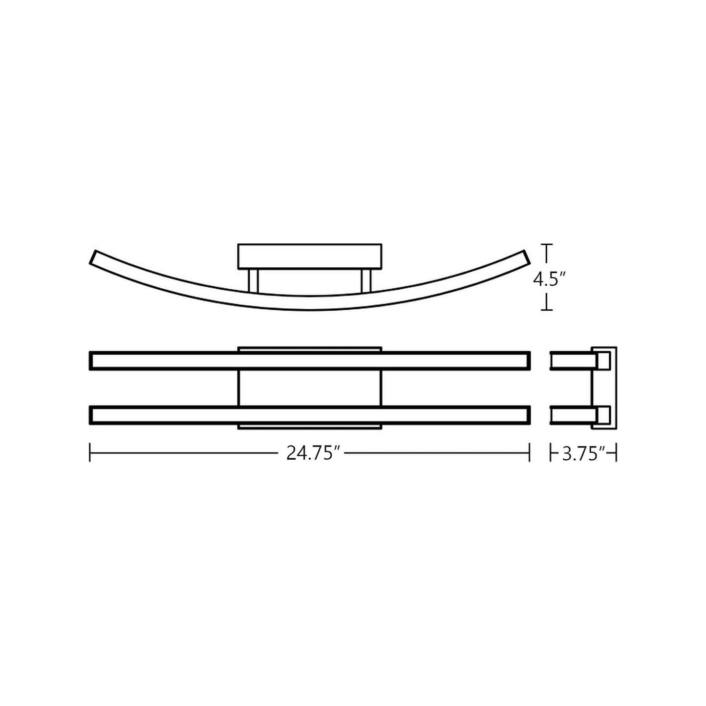 Harper LED Bath Vanity Light - line drawing.