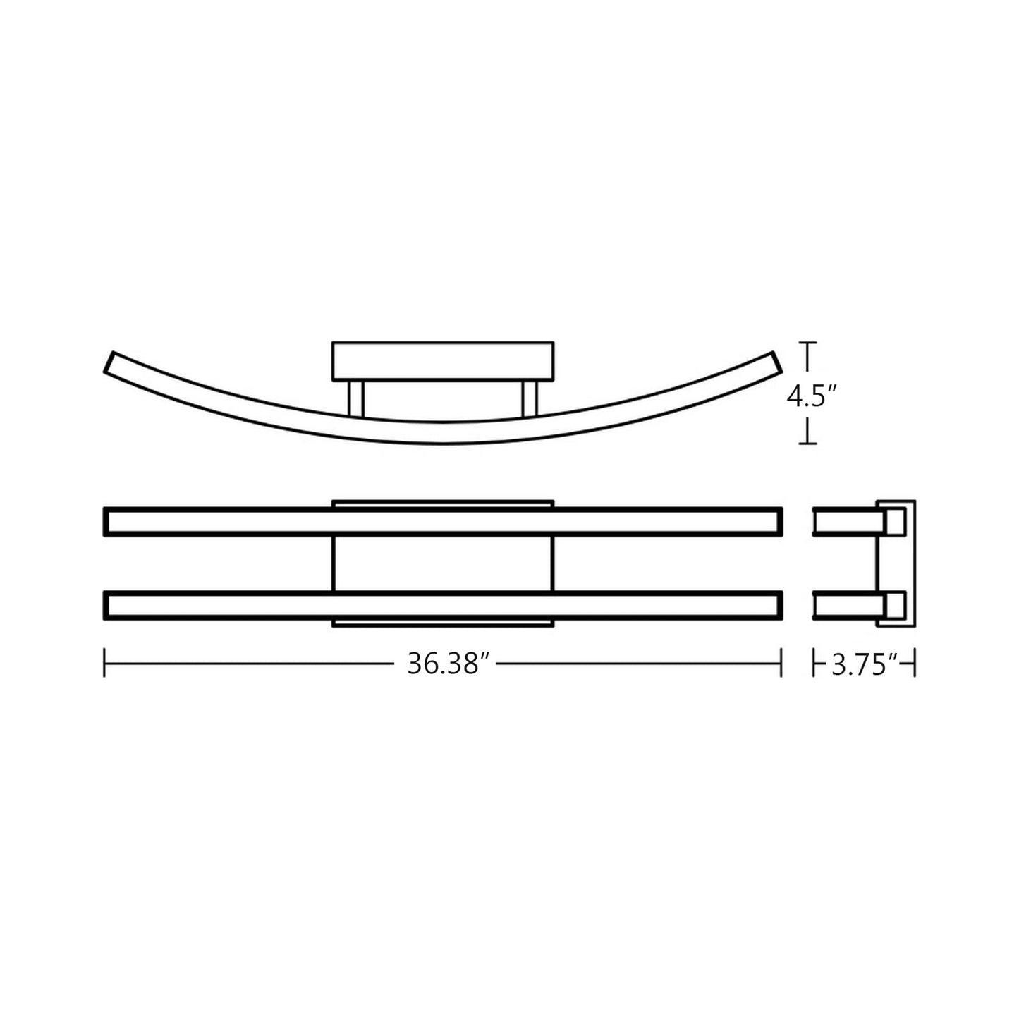 Harper LED Bath Vanity Light - line drawing.