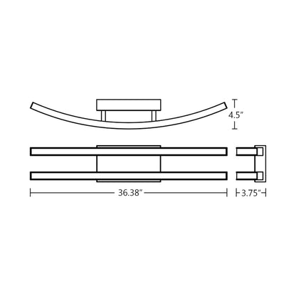Harper LED Bath Vanity Light - line drawing.