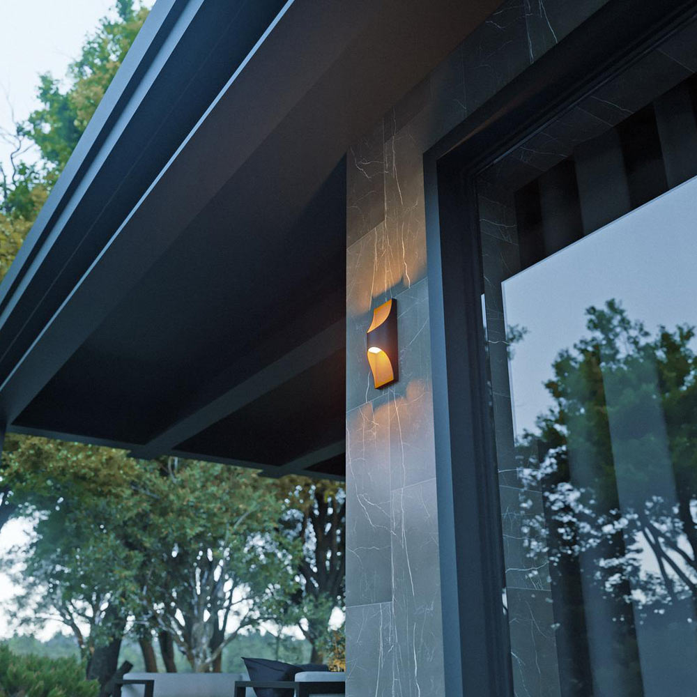 Harrison Outdoor LED Wall Light in Outside Area.