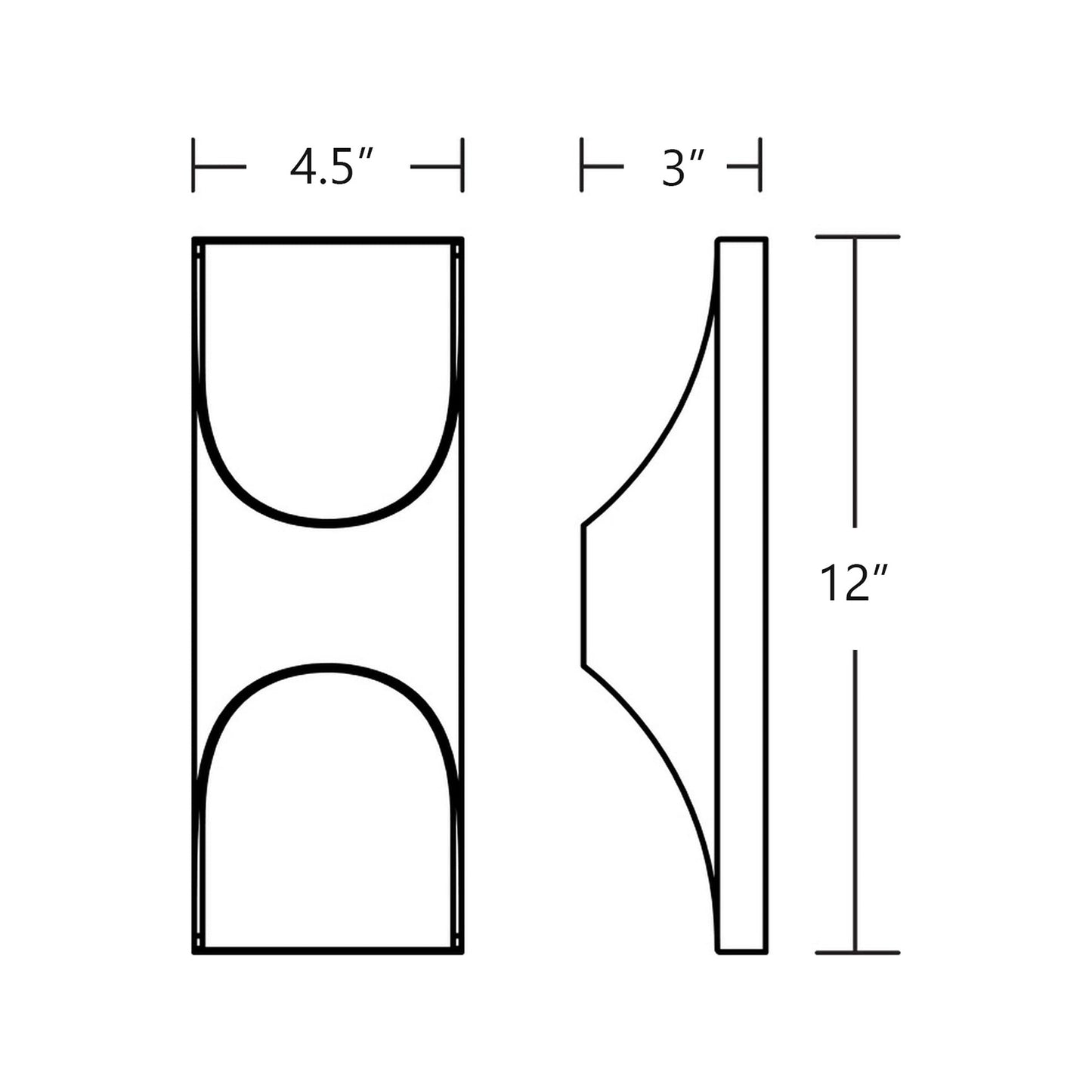 Harrison Outdoor LED Wall Light - line drawing.