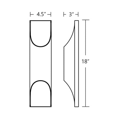 Harrison Outdoor LED Wall Light - line drawing.